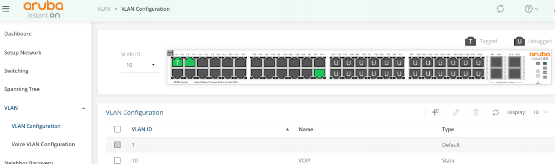 Hp aruba настройка vlan